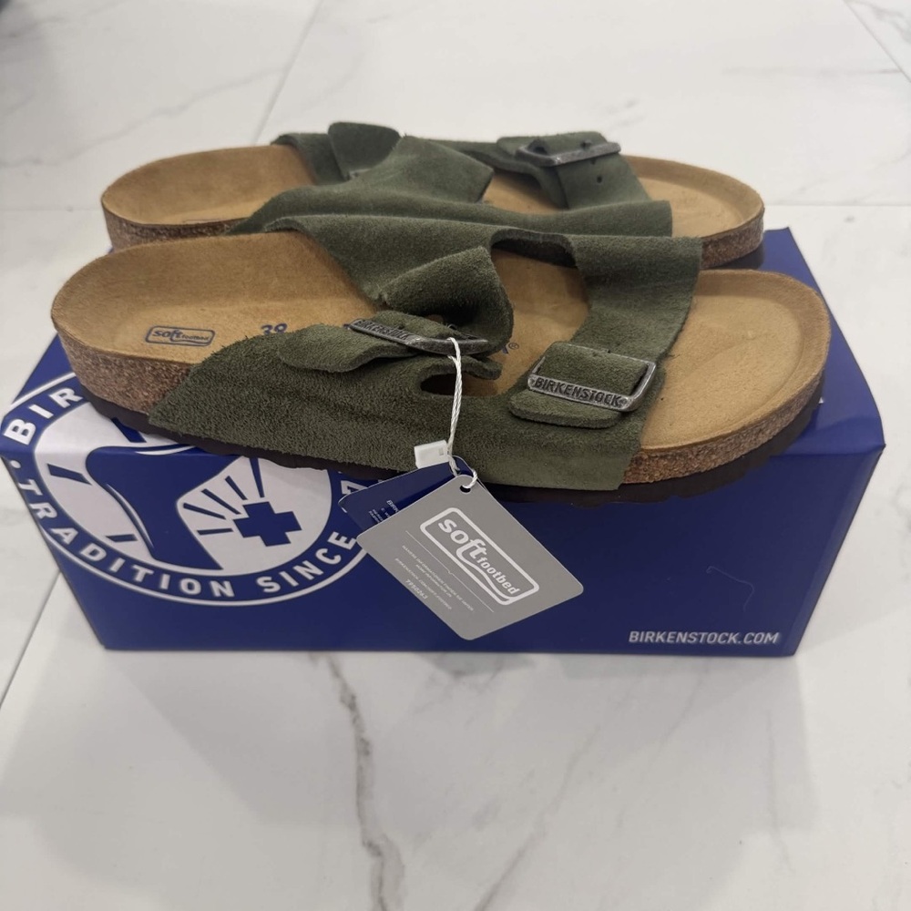 Birkenstock Arizona Army Green Suede Women’s Size 39, 38 Available
